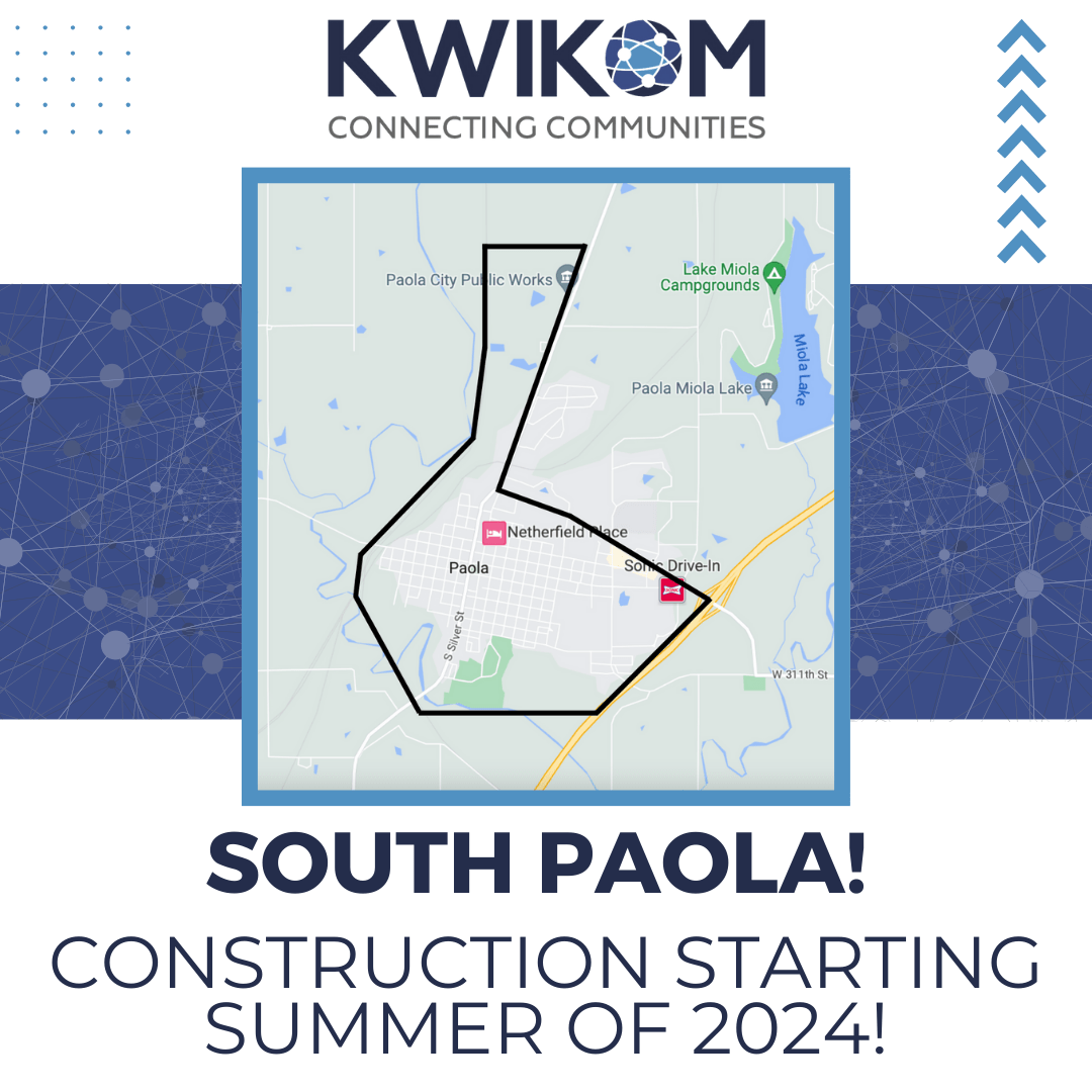 Kwikom Turns Up Fiber Internet To North Paola And Announces Plans To